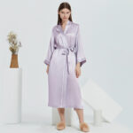 Women's Fashion Simple Silk Nightgown Set - Image 6