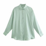 Spring New Style Western Style Fashion Silk Satin Texture Casual Blouse With Trendy Top - Image 6