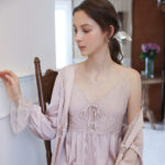 Women's Fashion Simple Lace Nightgown Pajamas Set - Image 9