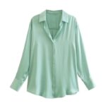 7-color Silk Satin Blouse Top - Image 10
