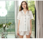 Silk Pajamas Women's Short-sleeved Shorts Two-piece Set Silk Pajamas - Image 2