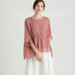 Summer New Style Temperament Short-Sleeved Plus Size Slimming Silk Blouse Women - Image 9