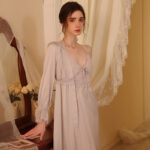 Women's Fashion Simple Lace Nightgown Pajamas Set - Image 2