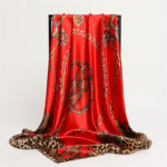 Scarf Fashion Leopard Print  Silk Scarf - Image 4