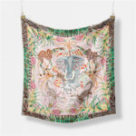 Women's Fashion Print Square Silk Scarf - Image 4