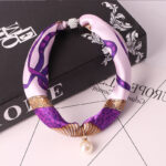 Women's Fashion Print Embellished Silk Scarf - Image 9