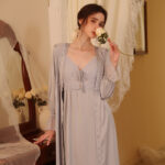 Women's Fashion Simple Lace Nightgown Pajamas Set - Image 6